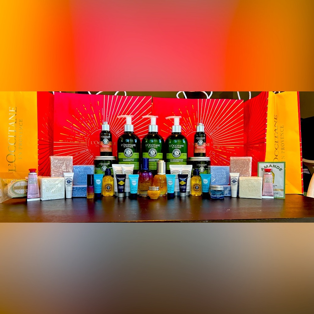 Lot of 42 items from L’Occitane. Over $700 retail value. Willing to split up.